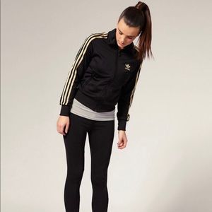 Adidas women’s classic track jacket black & gold